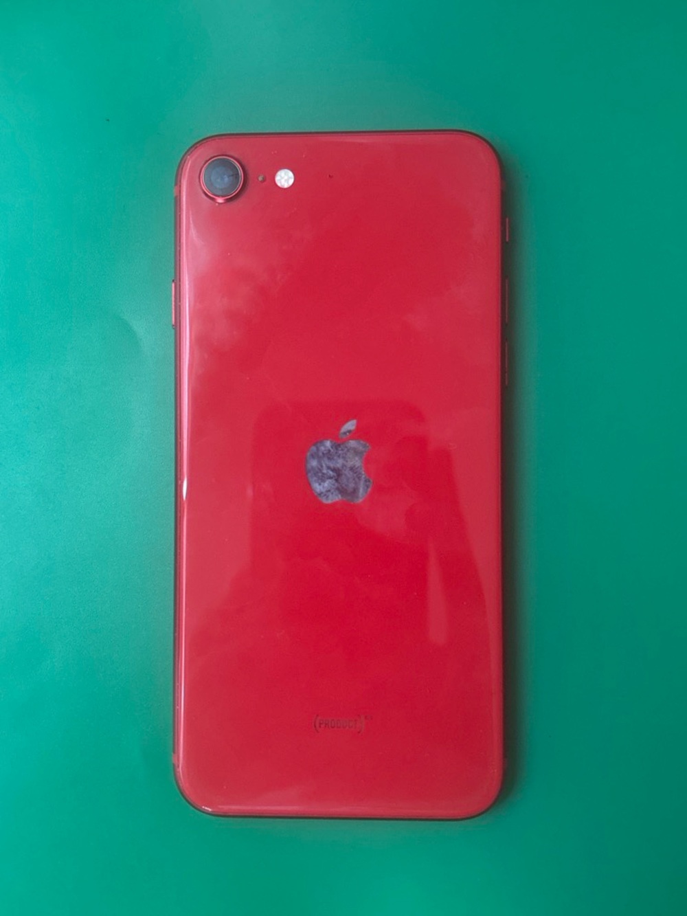 Apple Red iPhone Back Panel with Silver Apple Logo